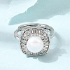 Adjustable Brass Micro Pave Cubic Zirconia Finger Rings CU-CBABA66-02P-1