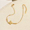Summer Beach Brass Butterfly Link Anklets for Women JO8539-1