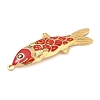 304 Stainless Steel Enamel Big Pendants X-STAS-L026-07G-04-2