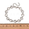 Brass Micro Pave Clear Cubic Zirconia Link Bracelets for Women BJEW-D342-03P-5