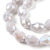 Opaque Solid Color Electroplate Glass Beads Strands X-EGLA-N013-P6mm-B05-3