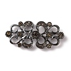 Zinc Alloy Smoked Topaz Rhinestone Snap Lock Clasps FIND-WH0008-20B-1