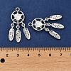 Rack Plating Alloy Rhinestones Pendants PALLOY-D028-05C-S-RS-3