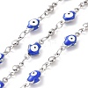 Enamel Hamsa Hand with Evil Eye Link Chains CHS-G023-02P-01-1