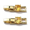 Rack Plating Brass Micro Pave Cubic Zirconia Fold Over Clasps KK-A234-016G-04-1