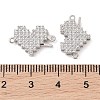 Brass Micro Pave Clear Cubic Zirconia Hook and S-Hook Clasps KK-S388-05P-01-3