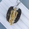 Vintage Alloy Goddess with Angel Wings Pendant Necklaces WG7F3ED-01-1