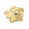 Rack Plating Brass Micro Pave Cubic Zirconia Pendants KK-I722-05G-U-2
