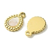 Ion Plating(IP) 304 Stainless Steel Pave Shell Teardrop Charms FIND-Z028-21G-2