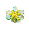 Beaded Flower Charms PALLOY-MZ00438-03-4