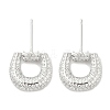 Rack Plating Brass Micro Pave Clear Cubic Zirconia Stud Earrings for Women EJEW-M260-11P-1