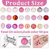 DIY 1200Pcs Crackle Glass & Acrylic Round Beads Findings Kits DIY-PA0001-34B-2