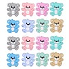 16Pcs 8 Colors Cartoon Bear Silicone Beads JX699A-1