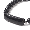 Natural Obsidian Beaded Bracelets BJEW-JB09039-03-3