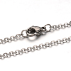 Non-Tarnish 304 Stainless Steel Cable Chain Necklace for Men Women STAS-L164A-01P-A-1