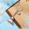 Glass Seed & Plastic Pearl & Alloy Keychain KEYC-MZ00025-01-2