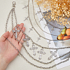 2Pcs 2 Styles Cross Charm Alloy 3 Layer Chain Belts for Pants AJEW-HS0001-18-3