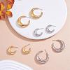 Crescent Moon Chunky Stud Earrings Half Hoop Earrings Open Oval Drop Earrings Teardrop Hoop Dangle Earrings Pull Through Hoop Earrings Statement Jewelry Gift for Women JE1089C-4