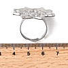 Adjustable 304 Stainless Steel Open Cuff Ring Components STAS-P403-01B-P-3