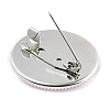 Breast Cancer Awareness Ribbon Glass Brooches JEWB-L019-01H-3