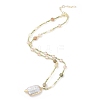 Natural Rutilated Quartz Beaded & Glass Beads Necklaces NJEW-L119-10G-3