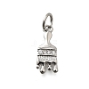 Brass Micro Pave Cubic Zirconia Charms KK-P295-04P-1