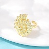 Ocean Theme Brass Cuff Rings RJEW-C135-01G-05-3