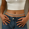 Alloy Crystal Rhinestone Flat Round Link Waist Chains for Women WGC7710-01-3