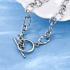 304 Stainless Steel Twisted Ovel Link Chain Bracelets for Women BJEW-A036-09P-3