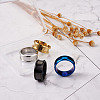 4 Colors Stainless Steel Grooved Finger Ring Settings STAS-TA0001-26A-10