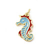 Brass Enamel Pendants KK-K302-22A-G-1