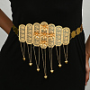 Bohemian Style Alloy Coin Link Chain Flower Body Belly Chains with Heart Tassel for Women WL4695-4