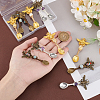 12Pcs 3 Colors Alloy Coffee Tea Spoon & Bee Pendants PALLOY-GA00013-3