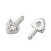 Brass Pave Clear Cubic Zirconia Charms CU-CBA9FFD-11P-03-2