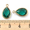 Brass with Sea Green Glass Pendants KK-G486-04G-3