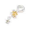 Brass Pave Gold Cubic Zirconia European Dangle Charms KK-K407-37S-01-2