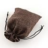 Polyester Imitation Burlap Packing Pouches Drawstring Bags ABAG-R004-14x10cm-10-2