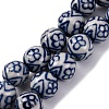 Handmade Blue and White Porcelain Beads Strands PORC-I027-01A-1