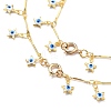 Star with Evil Eye Charm Necklace & Bracelet Jewelry Sets SJEW-JS01131-3
