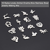 Unicraftale 32Pcs 16 Style 201 Stainless Steel Pendants STAS-UN0024-41-4