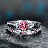 Alloy Micro Pave Cubic Zirconia Finger Rings for Women FS-WG2E042-02-1