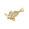 Rack Plating Brass Micro Pave Clear Cubic Zirconia Pendants KK-C047-20C-G-2