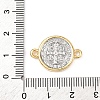 Brass Flat Round with Saint Benedict Links Connector Charms KK-K408-01G-3