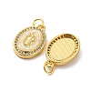 Brass Micro Pave Cubic Zirconia with Synthetic Opal Pendants KK-D096-03A-02-2