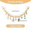 3Pcs Oktoberfest Alloy Enamel Bear Pendant Aluminum Bag Decorative Chains HJEW-HS00108-2