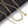 Rack Plating Brass Rope Chain Necklaces for Women NJEW-A035-02G-1