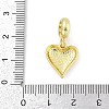 Brass Red Enamel Heart European Dangle Charms KK-Z090-07G-01-3