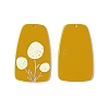 Trapezoid with Flower Opaque Acrylic Pendants OACR-H023-01-4