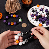 210Pcs 8 Styles Halloween Theme Printed Natural Wooden Beads WOOD-SP0001-07-3