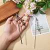 2Pcs 2 Colors Alloy & Glass Hair Sticks OHAR-CA00001-3